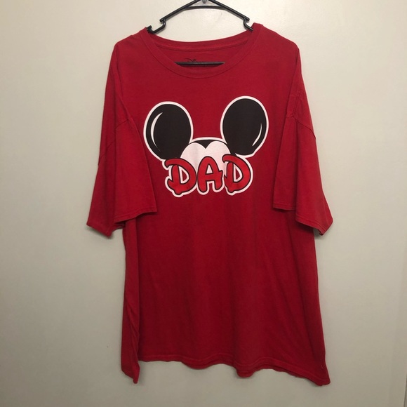 Disney Other - Disney Mickey Mouse dad shirt red 3XL